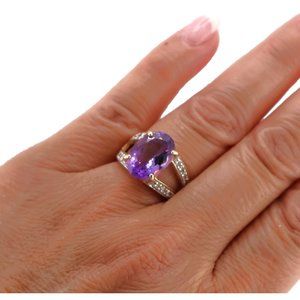 Vintage Amethyst‎ Ring 14k Solid Gold Women's Jewelry Size 6.75US **